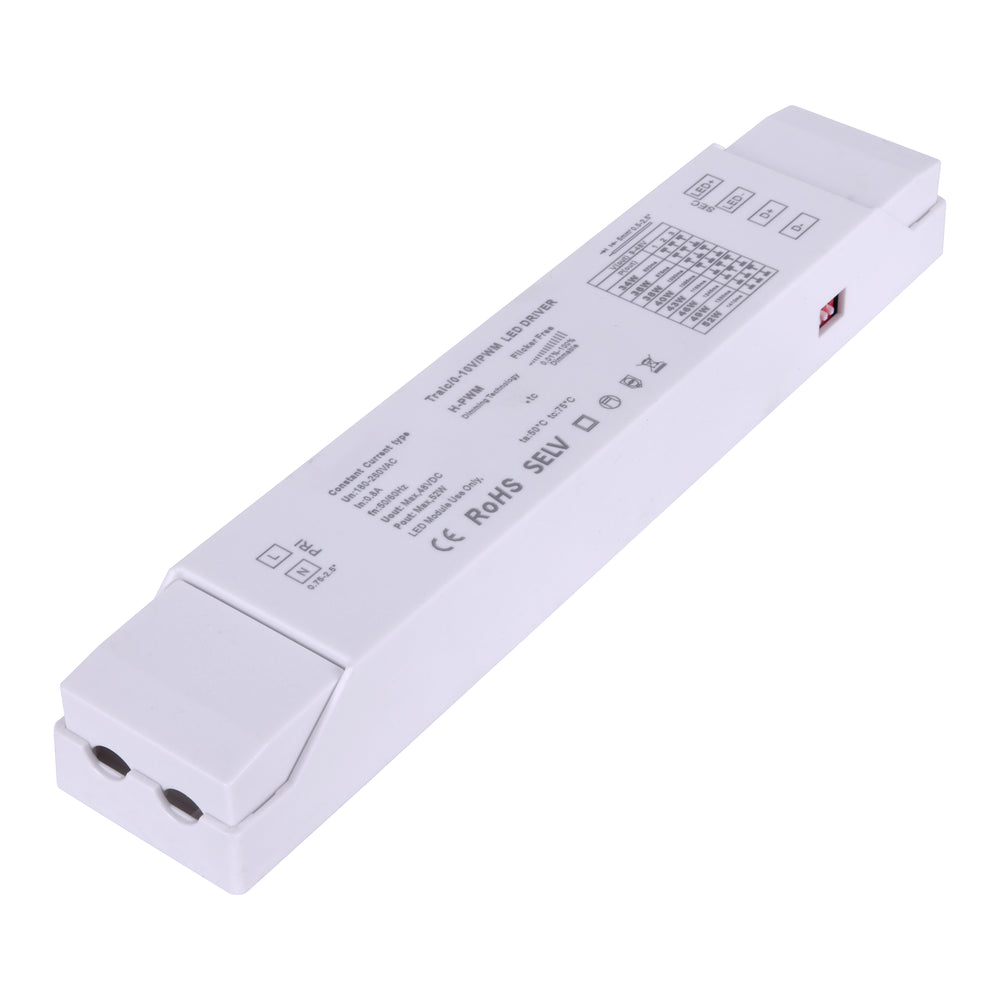 52W Triac dæmpbar LED panel driver - 9-48V, 700-1080mA, Triac + 0-10V, flicker fri