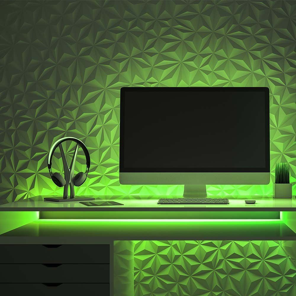 V-Tac Grøn 10W/m COB-LED strip - 5m, IP67, 320 LED pr. meter, 24V, COB LED