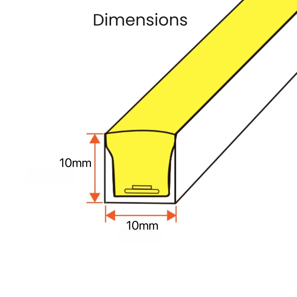10x10 Neon Fleksibel LED Strip - 11W/m, IP67, 24V - 700lm/m - RA80