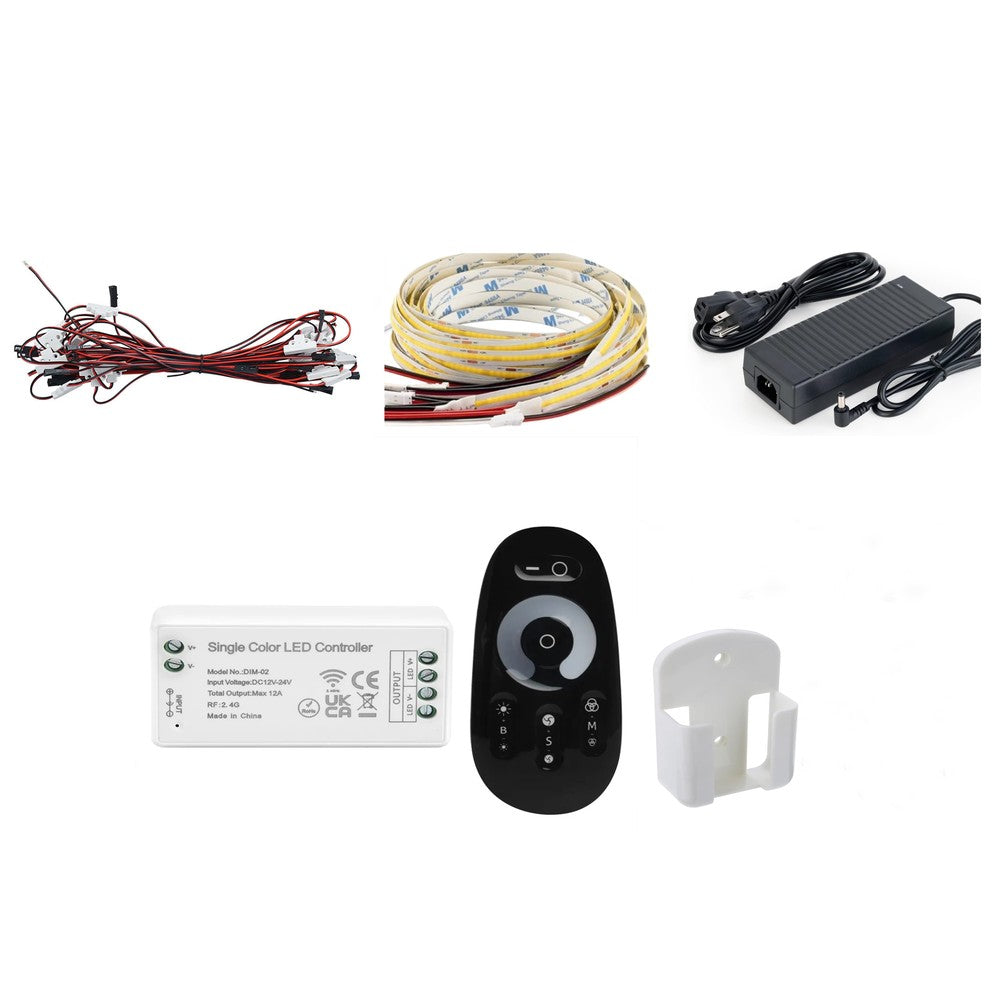 Trappe LED COB stripsæt 16 trin, 11W/trin, 24V, IP20, tænd/sluk, 176W, dansk manual, energibesparende