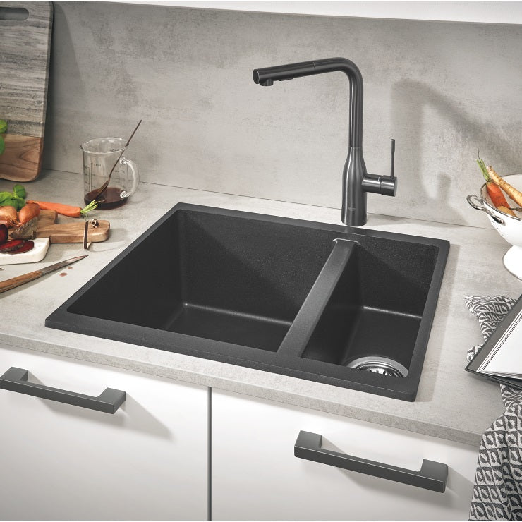 Grohe K500Kompositvaskmontering: nedfældning og underlimet