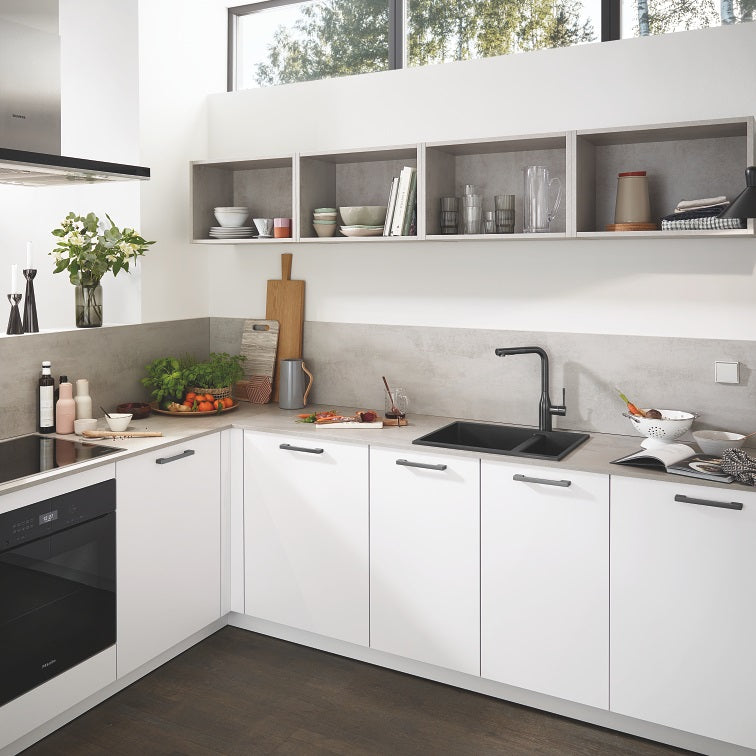 Grohe K500Kompositvaskmontering: nedfældning og underlimet