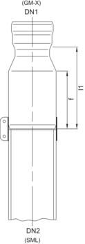 100 x 100 mm Overgangsstykke SML/MA til GM-X spids.