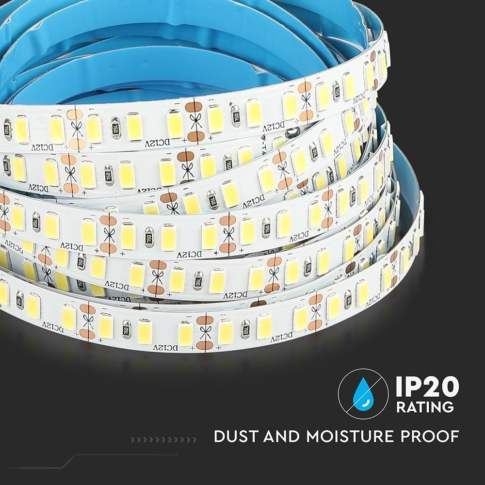 V-Tac 5m LED Strip - 20W/m, Høj Lumens, RA 95, IP20, 120 LED/m