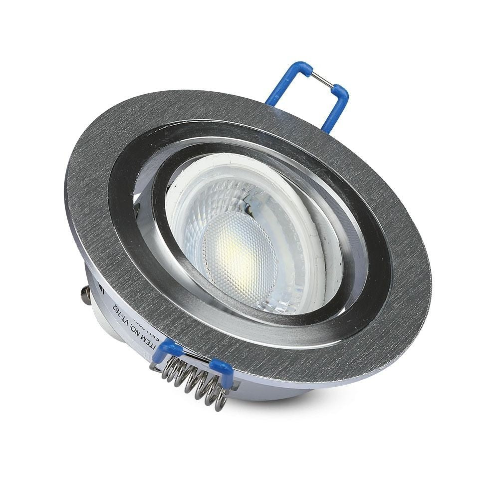 Downlight kit uden lyskilde - Børstet aluminium (Ø9,1 cm) - Vælg MR16 eller GU10 fatning