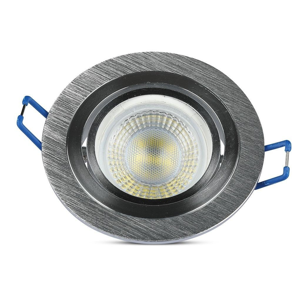 Downlight kit uden lyskilde - Børstet aluminium (Ø9,1 cm) - Vælg MR16 eller GU10 fatning