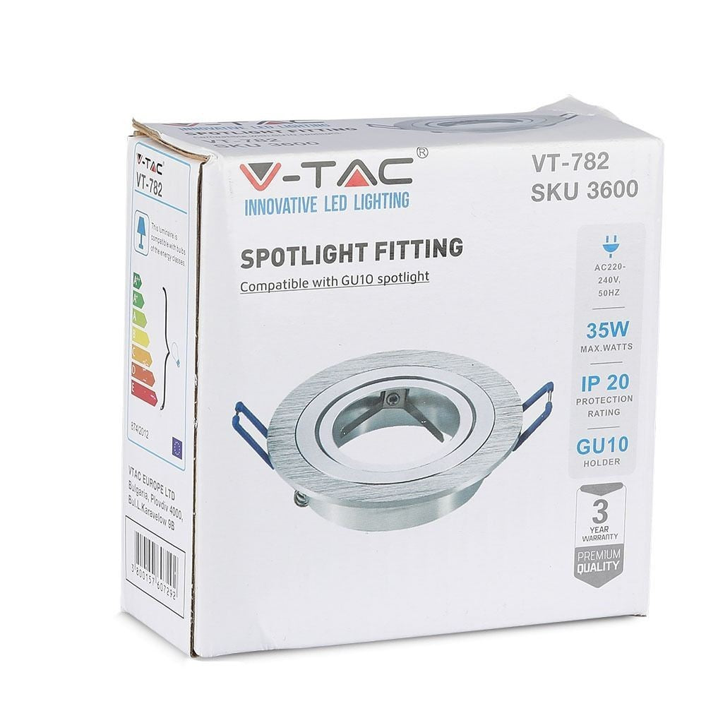 Downlight kit uden lyskilde - Børstet aluminium (Ø9,1 cm) - Vælg MR16 eller GU10 fatning