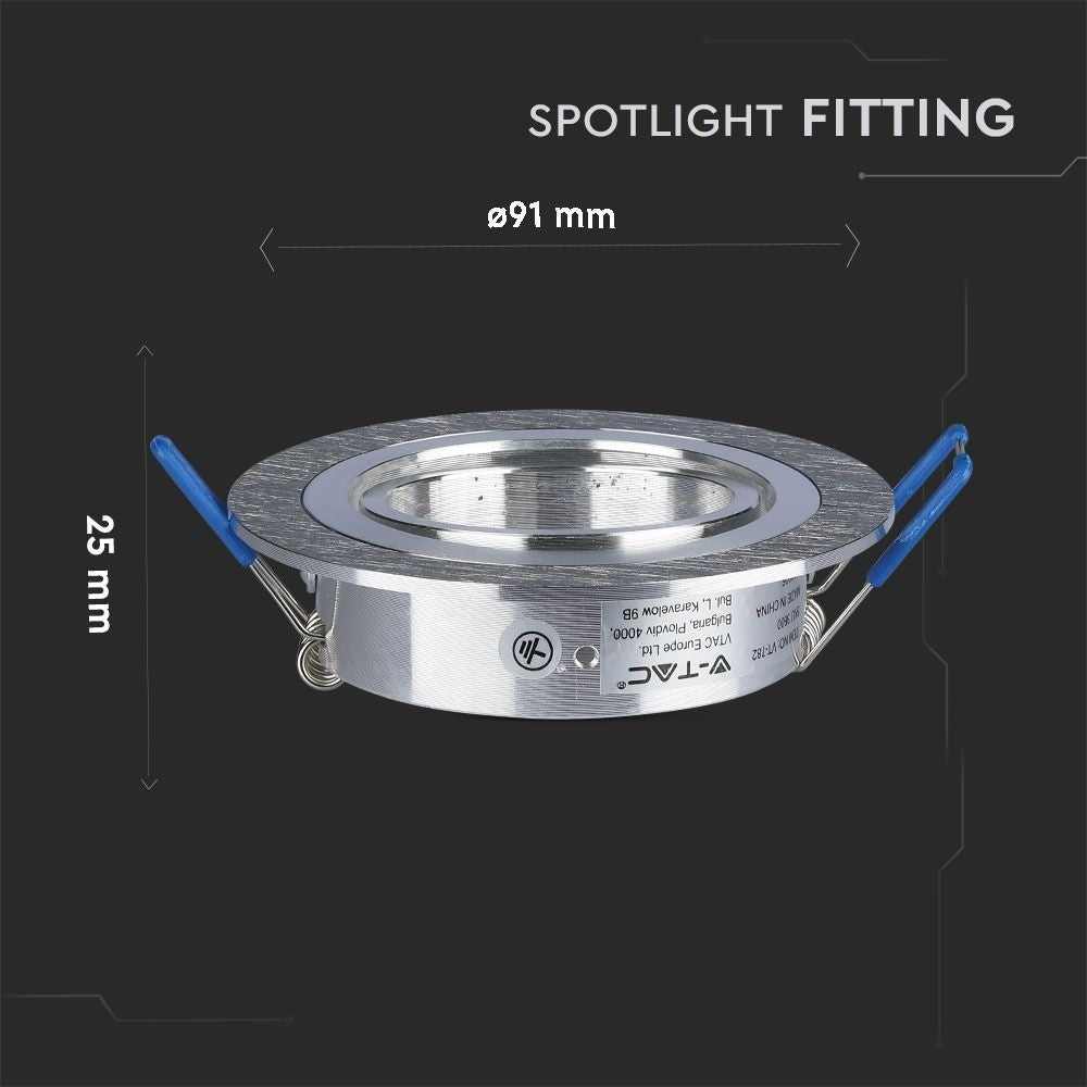 Downlight kit uden lyskilde - Børstet aluminium (Ø9,1 cm) - Vælg MR16 eller GU10 fatning
