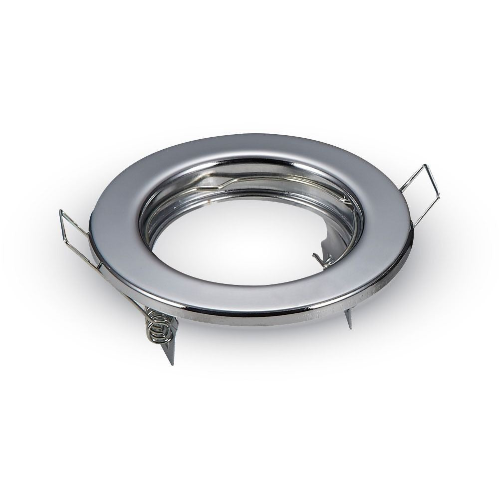 Downlight kit med kromfinish, uden lyskilde - Hul: Ø6,5 cm, Mål: Ø8 cm, vælg MR16 eller GU10 fatning