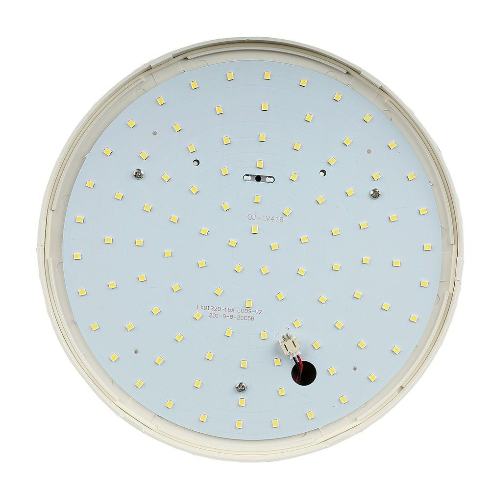 V-Tac 15W LED loftslampe - IP44, Ø20cm, 230V, inkl. lyskilde - Hvidlys 1850lm