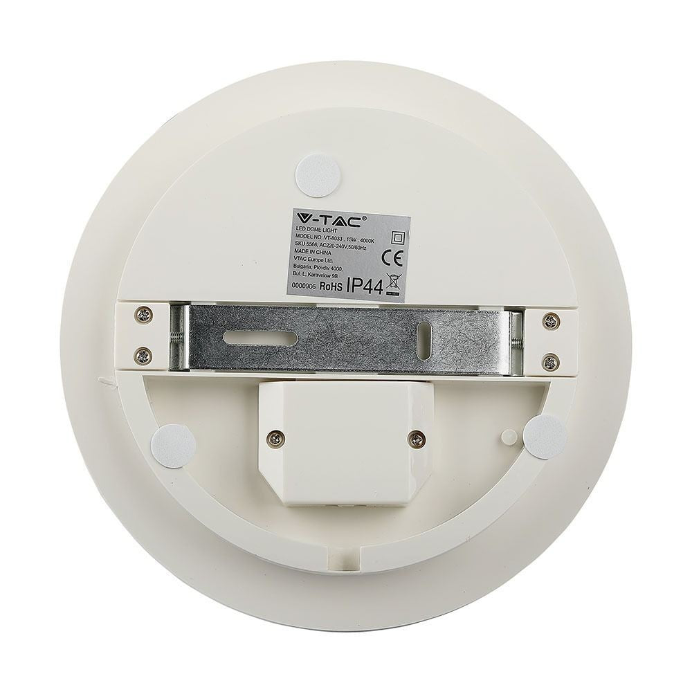 V-Tac 15W LED loftslampe - IP44, Ø20cm, 230V, inkl. lyskilde - Hvidlys 1850lm