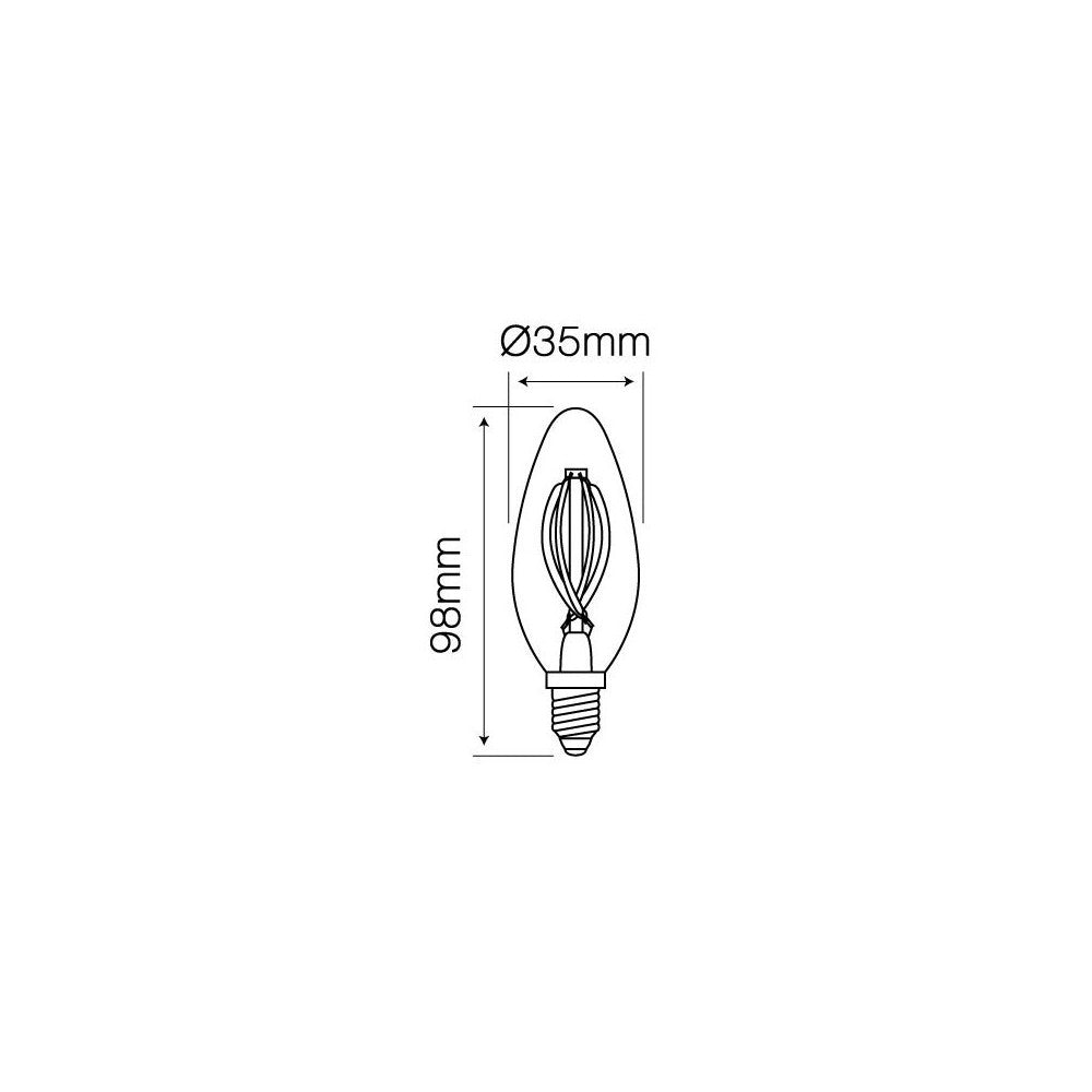 2W LED Kertepære - Varm hvid belysning, E14 fatning - Erstatning for 17W - Input: 230V - 260lm - RA80