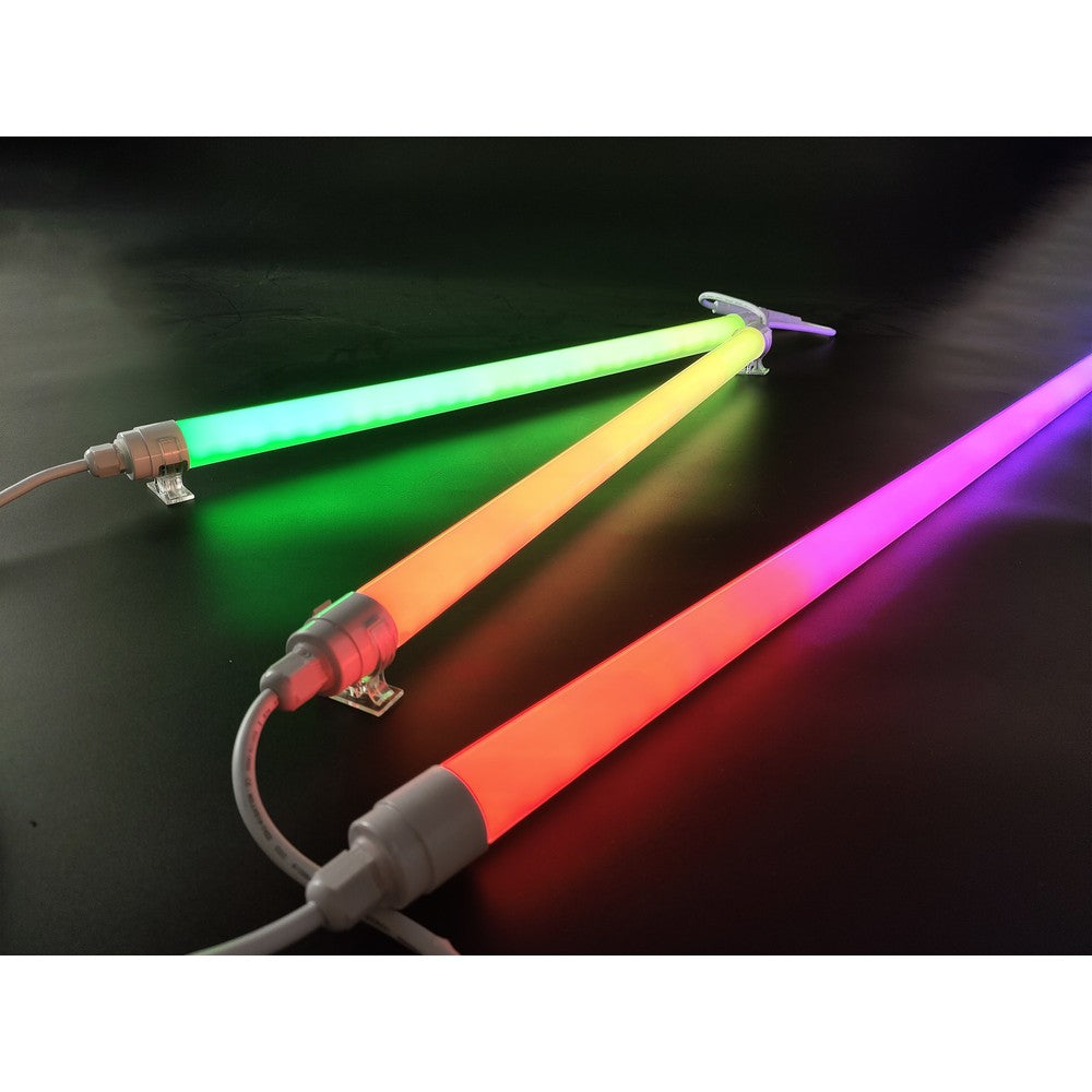 CyberTube 60cm RGBIC LED-lysstrimmel - 8,5W, IP67, 24V, gennemfortrådet