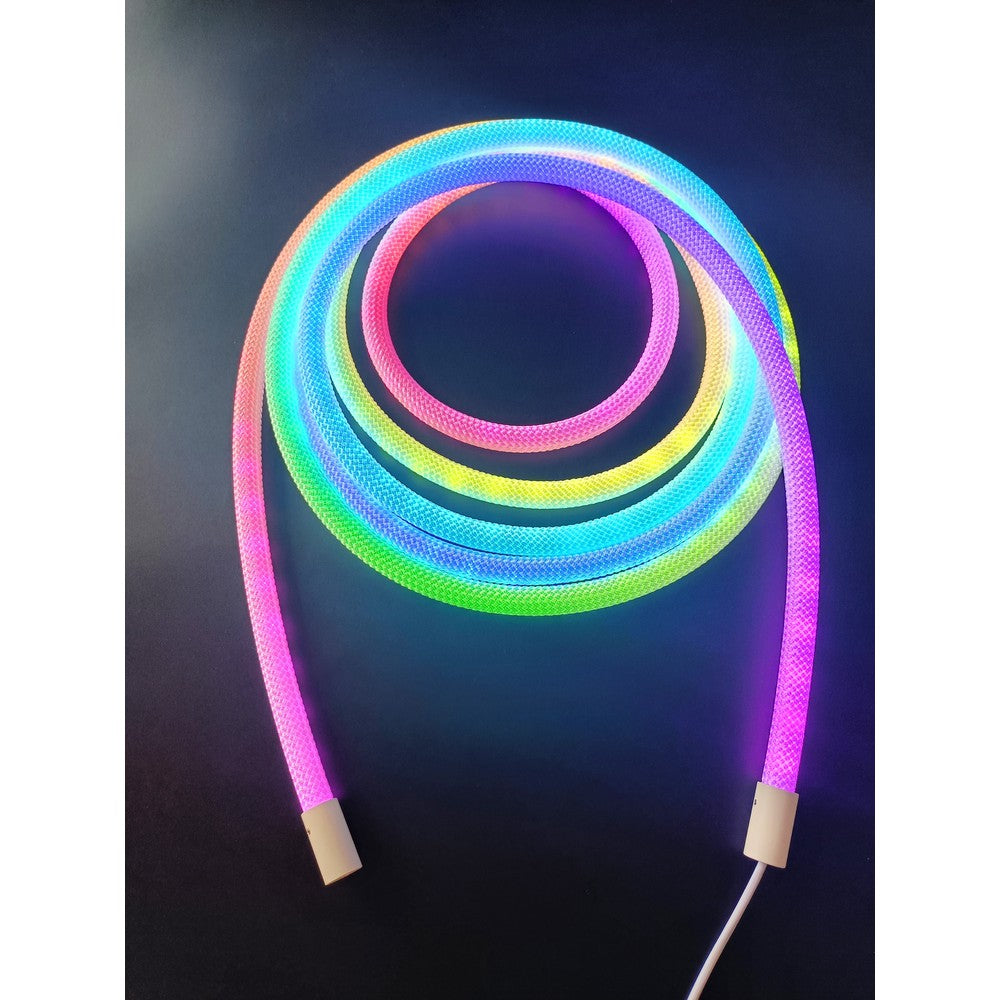 5m RGBIC Neon Flex strip med vævet reb, 3W/m, 5V, IP67 (5 meter)