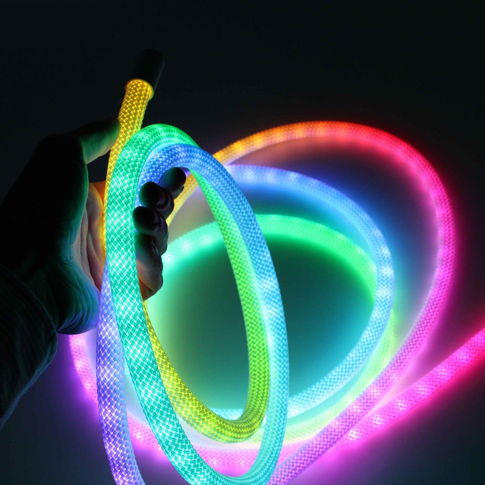 5m RGBIC Neon Flex strip med vævet reb, 3W/m, 5V, IP67 (5 meter)