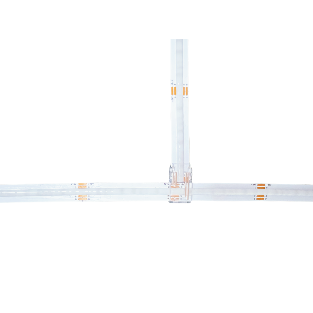 L/T-mellemled til LED strips - 10mm bred, 12V / 24V, RGB COB - Passer til 12V-24V strømforsyning