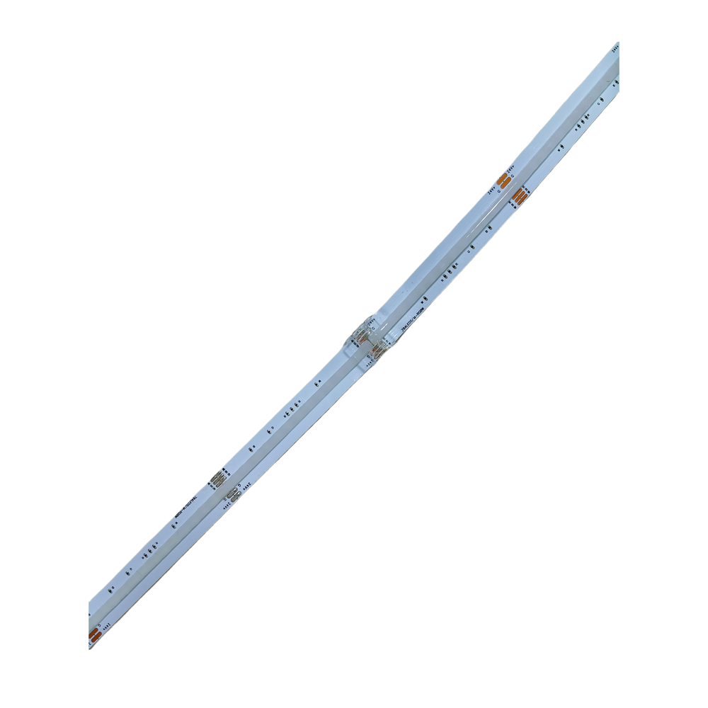 LED strip samler til 10mm RGB+W COB med IP20 beskyttelse og understøttelse af 5V-24V spænding
