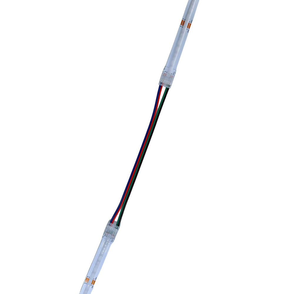 LED strip samler med ledning - 12mm, RGB+CCT COB, IP20, 5V-24V til fleksibel og farverig belysning