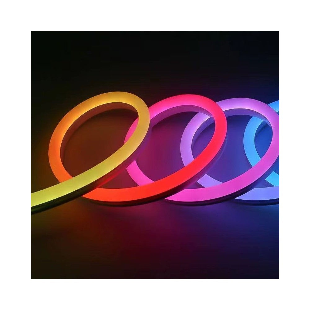 5m RGBIC Neon Flex komplet sæt - 8x16 neonflex, Bluetooth app, fjernbetjening, USB - 3W - 5V input