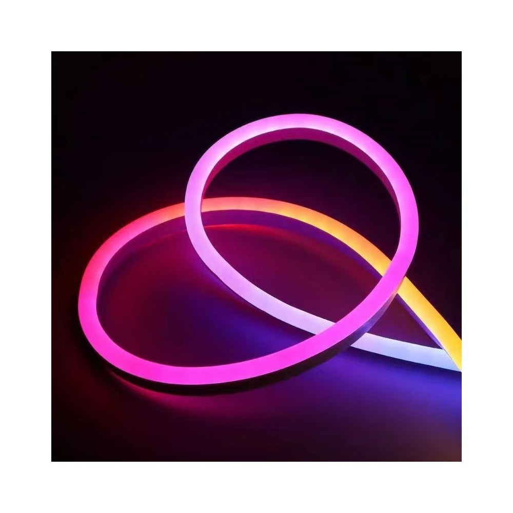 5m RGBIC Neon Flex komplet sæt - 8x16 neonflex, Bluetooth app, fjernbetjening, USB - 3W - 5V input