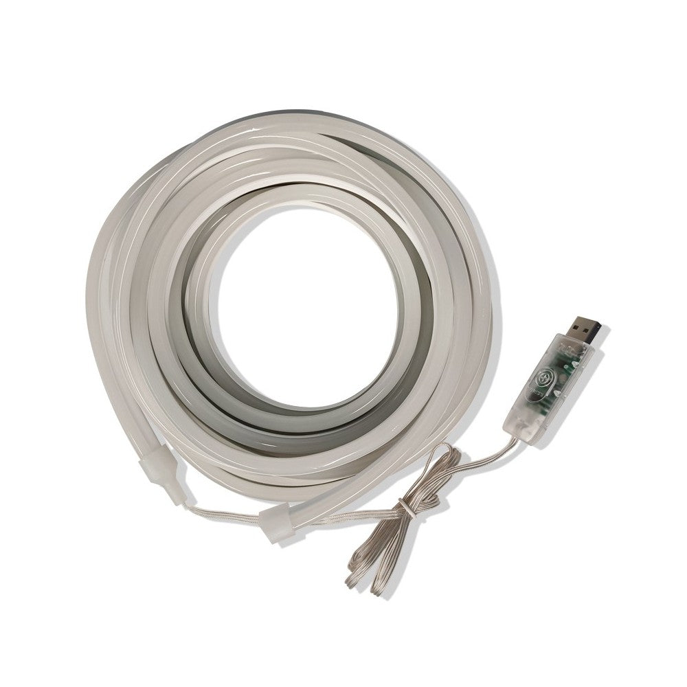5m RGBIC Neon Flex komplet sæt - 8x16 neonflex, Bluetooth app, fjernbetjening, USB - 3W - 5V input
