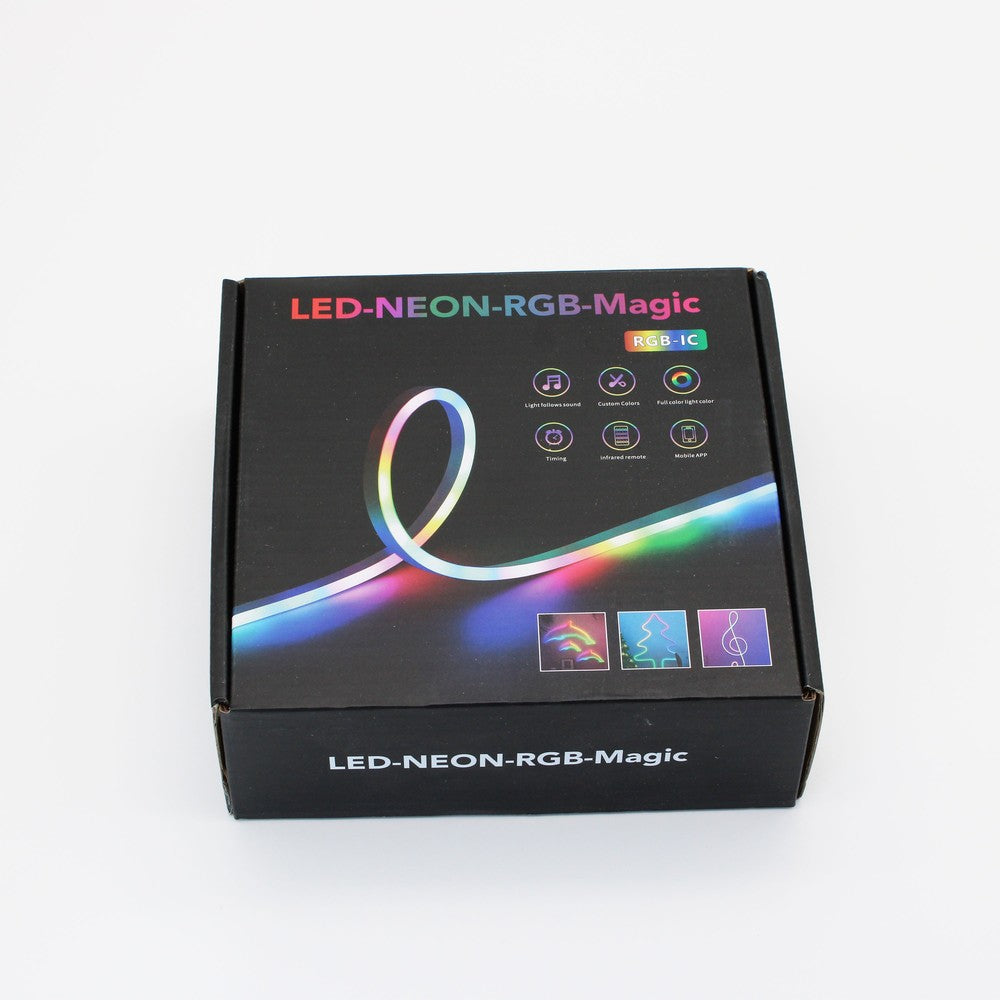 5m RGBIC Neon Flex komplet sæt - 8x16 neonflex, Bluetooth app, fjernbetjening, USB - 3W - 5V input