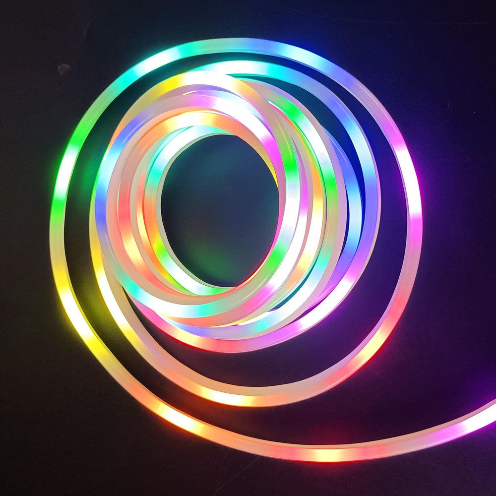 5m RGBIC Neon Flex komplet sæt - 8x16 neonflex, Bluetooth app, fjernbetjening, USB - 3W - 5V input
