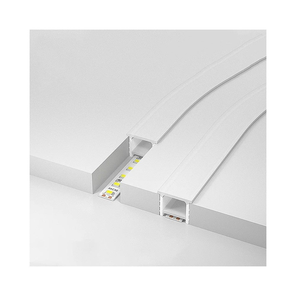Silikoneprofil til LED strip - 13x11mm, 1 meter, hulmål 10x10mm, passer til 5-8mm bred LED strip