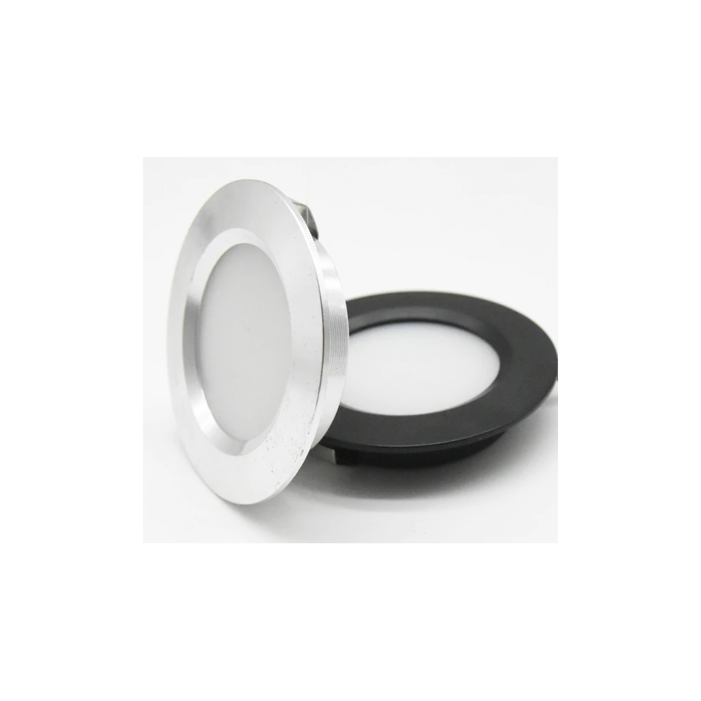 LEDlife Reco68 møbelspot indbygning i børstet stål, 2,5W, 12V, 240lm, RA92, Ø6,8 cm, hul Ø5,6 cm