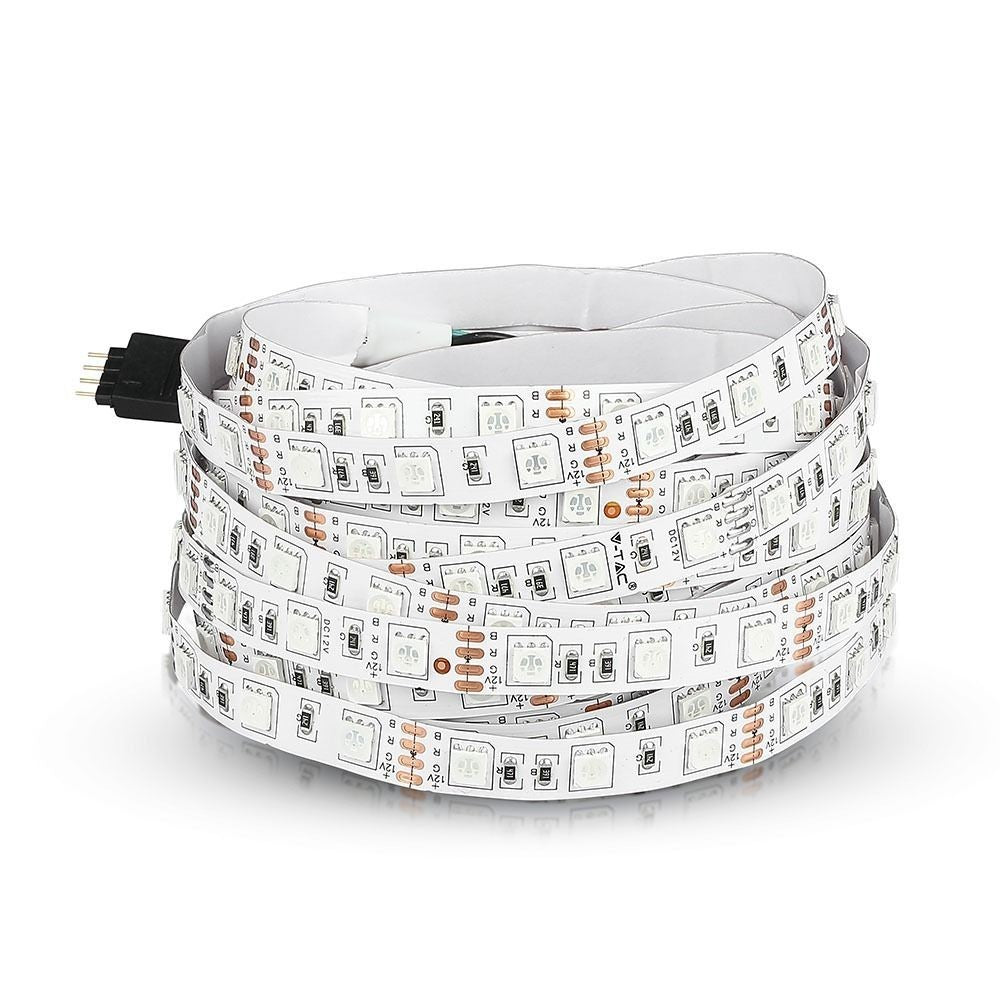 V-Tac 10,8W/m RGB LED-strips - 5m, 60 LED pr. meter - 840lm/m