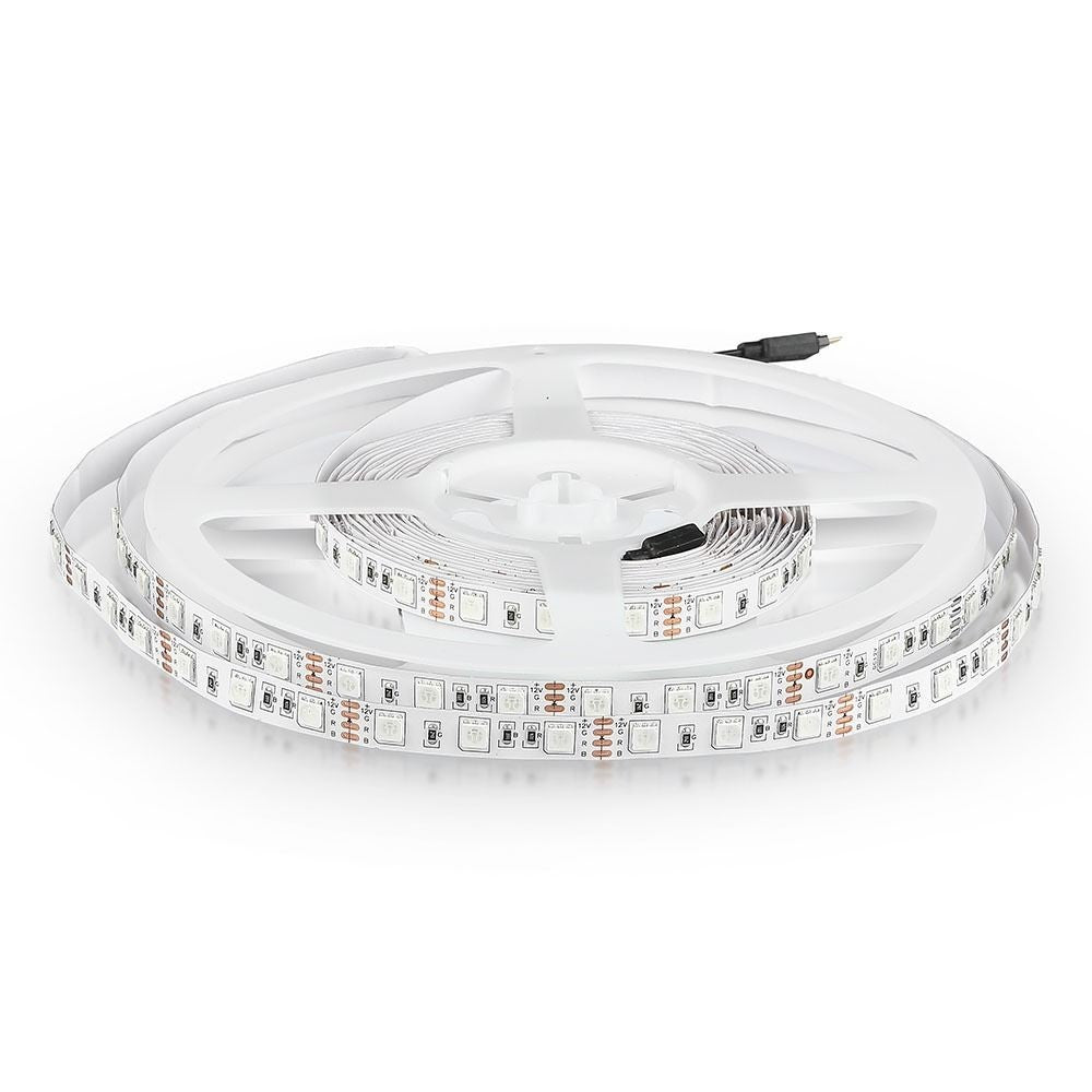 V-Tac 10,8W/m RGB LED-strips - 5m, 60 LED pr. meter - 840lm/m