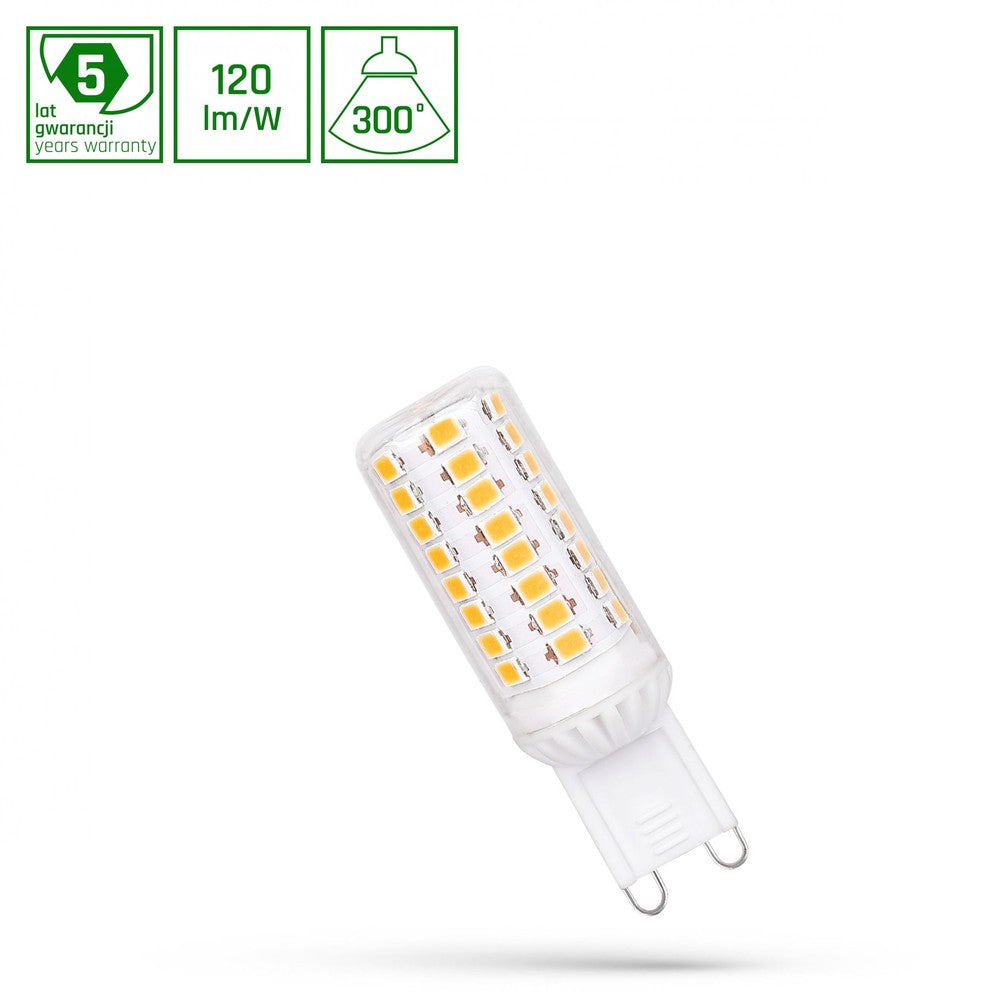LED G9 pære 4.2W 230V Varm Hvid Premium Spectrum RA80 540lm 5 års garanti