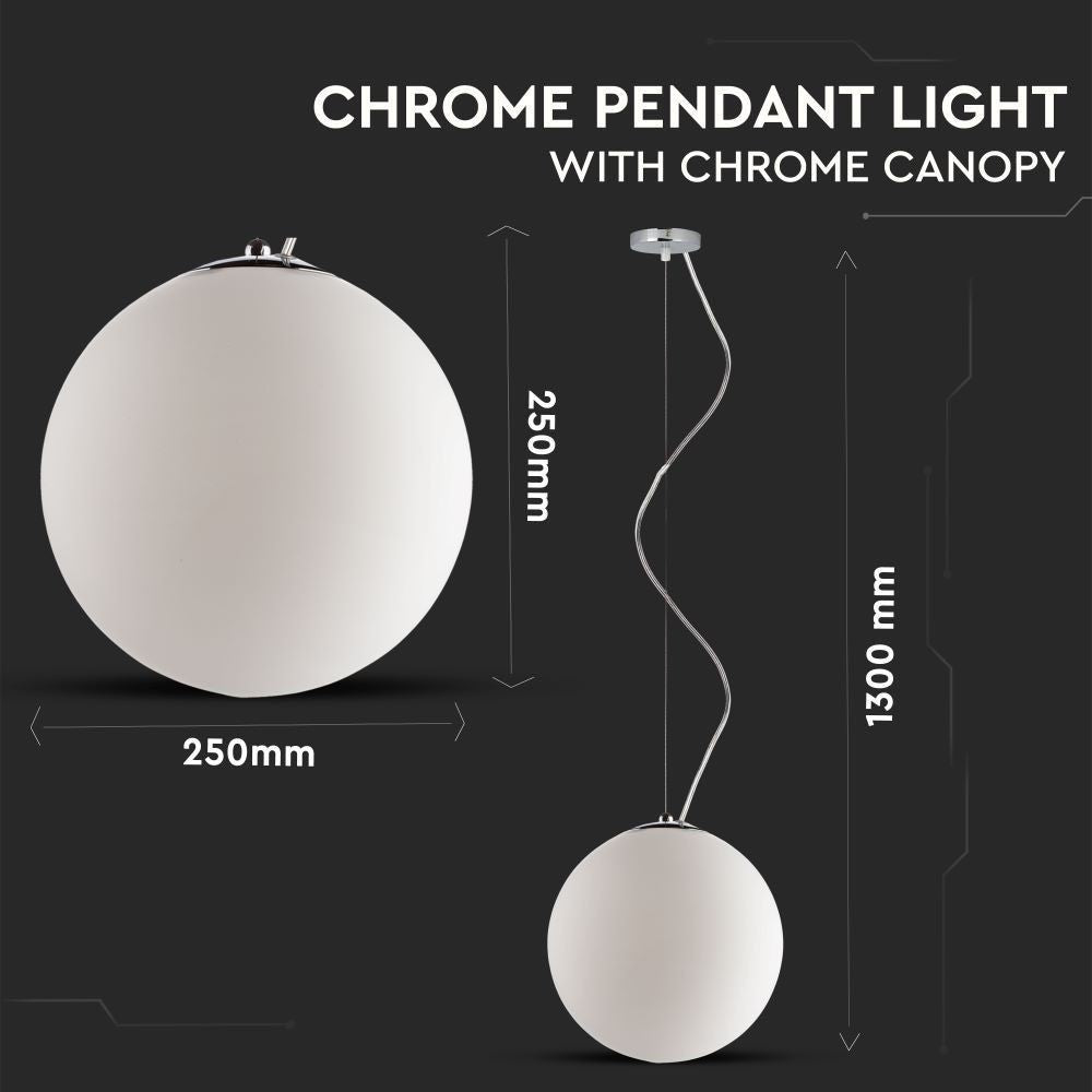V-Tac glas pendellampe - Ø25 cm, E27, Max 60W