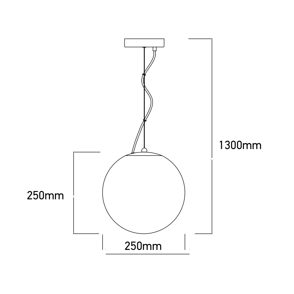V-Tac glas pendellampe - Ø25 cm, E27, Max 60W
