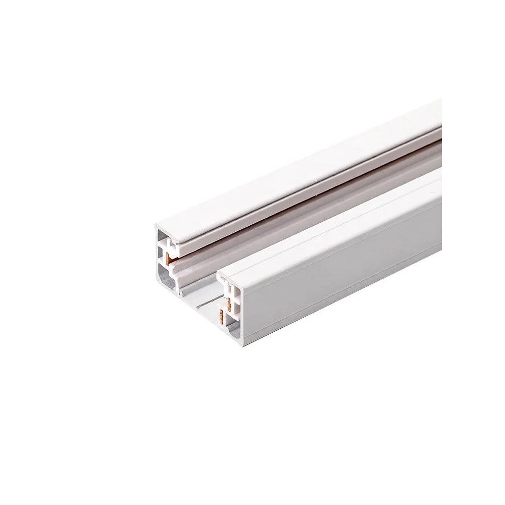 LEDlife 1 meter skinne til skinnespots - Hvid, 1-faset med tilslutning og endeprop