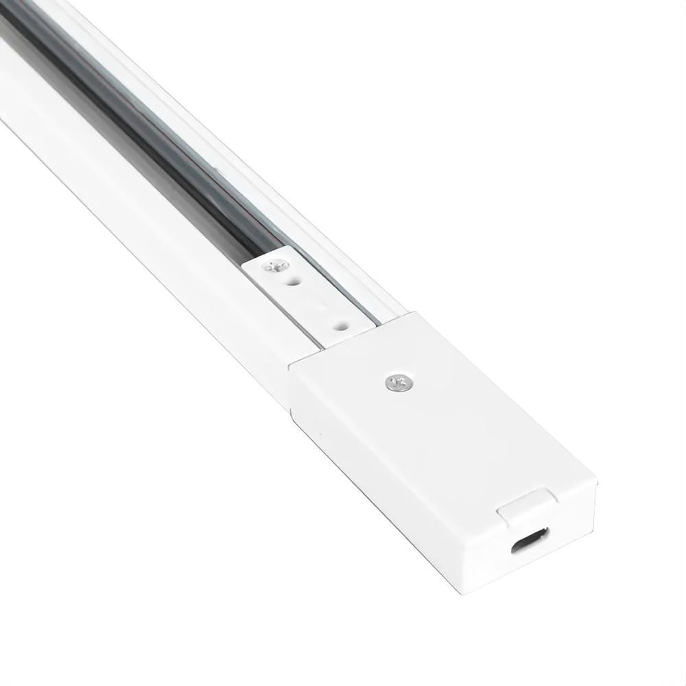 LEDlife 1 meter skinne til skinnespots - Hvid, 1-faset med tilslutning og endeprop