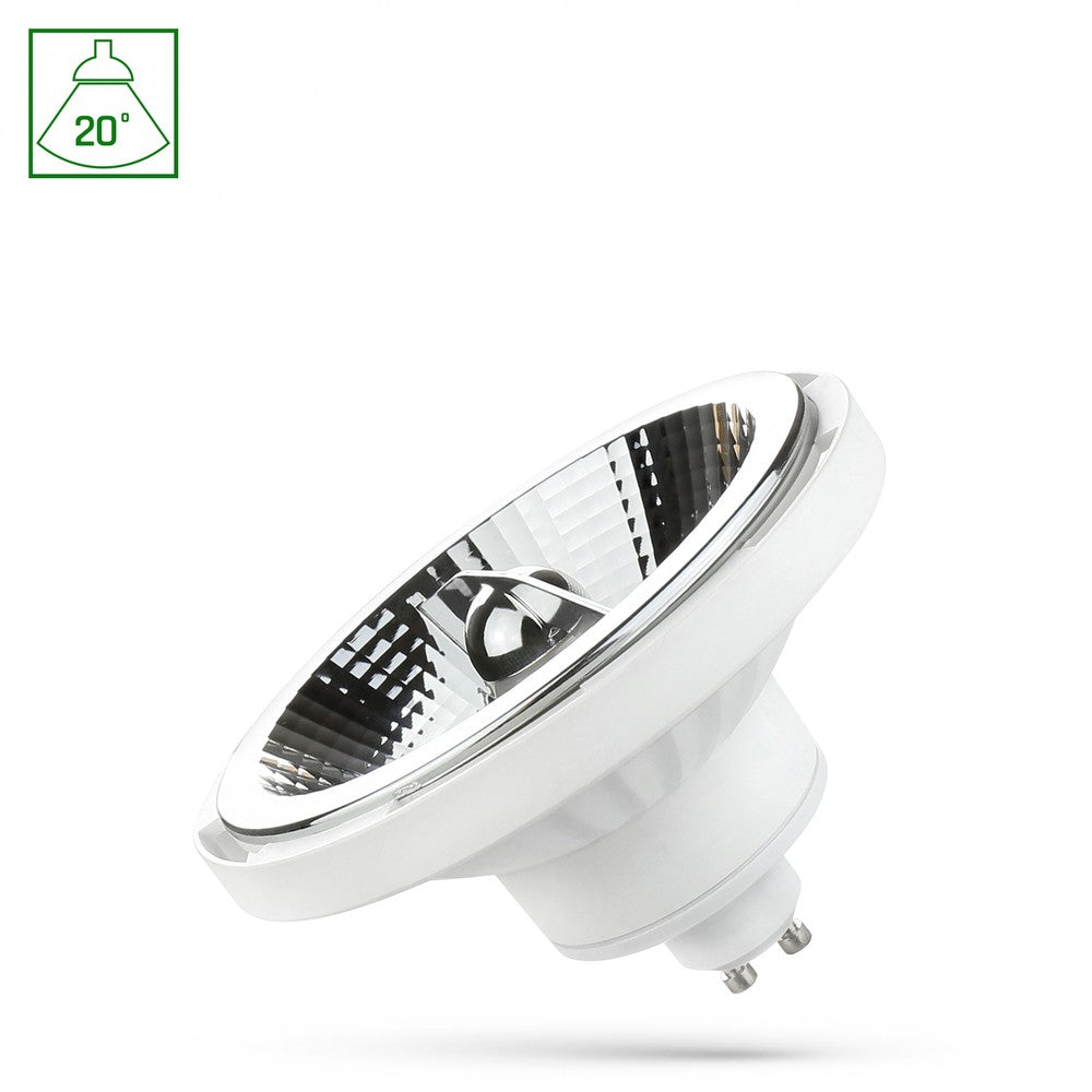 LED AR111 GU10 10W 20° Neutral Hvid Dæmpbar Hvid Spectrum - Energibesparende dæmpbar LED-pære med 230V input og 1000lm luminans