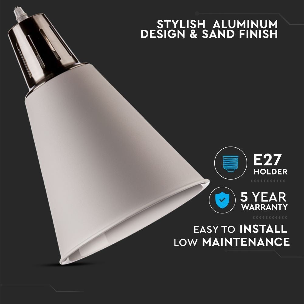 V-Tac moderne pendellampe - Krom + hvid sandblæst, Ø22 cm, E27, Max 60W
