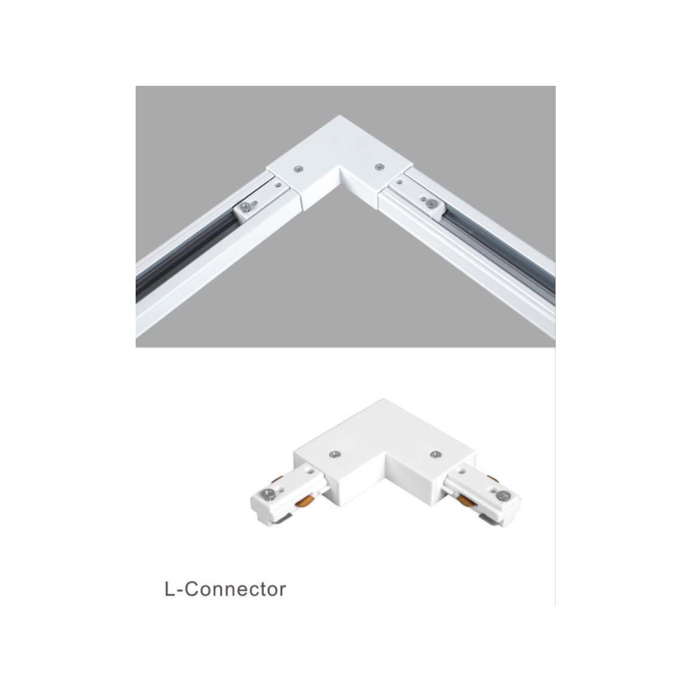 LEDlife L-samler til skinnespots - Hvid, 1-faset 230V adapter til let tilslutning og styring af skinnespotlys.