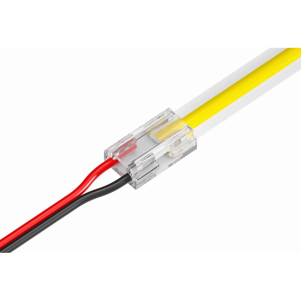 LED strip samler med 8 i 1 COB dioder - 10mm bredde, enkeltfarvet design, IP20 klassificeret, kompatibel med 5V-24V