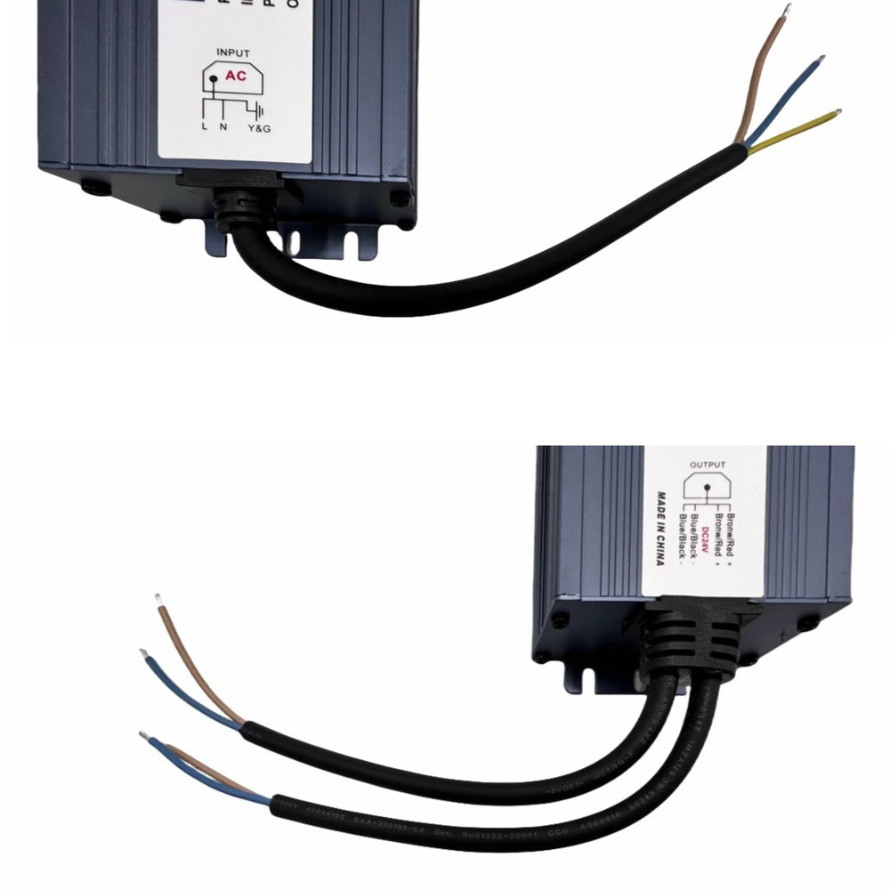 Strømforsyning 24V DC - 300W, 12,5A, flicker free, IP67, vandtæt og pålidelig til professionel brug