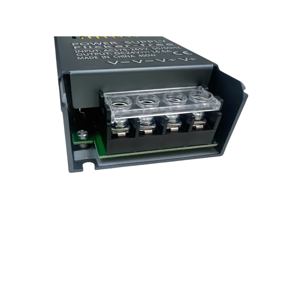 Strømforsyning 24V DC - 400W, 16,6A, flicker free, IP20 til pålidelig strømforsyning og stabilitet