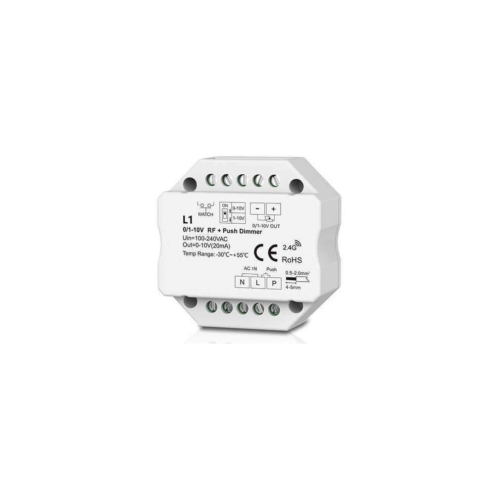 LEDlife rWave 1-10V RF og push-dim indbygningsdæmper til LED belysning - 230V input