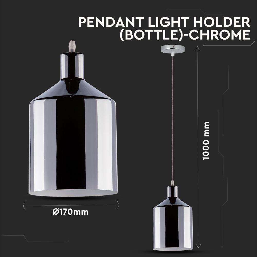 V-Tac krom pendellampe - Ø17 cm, E27, max 60W