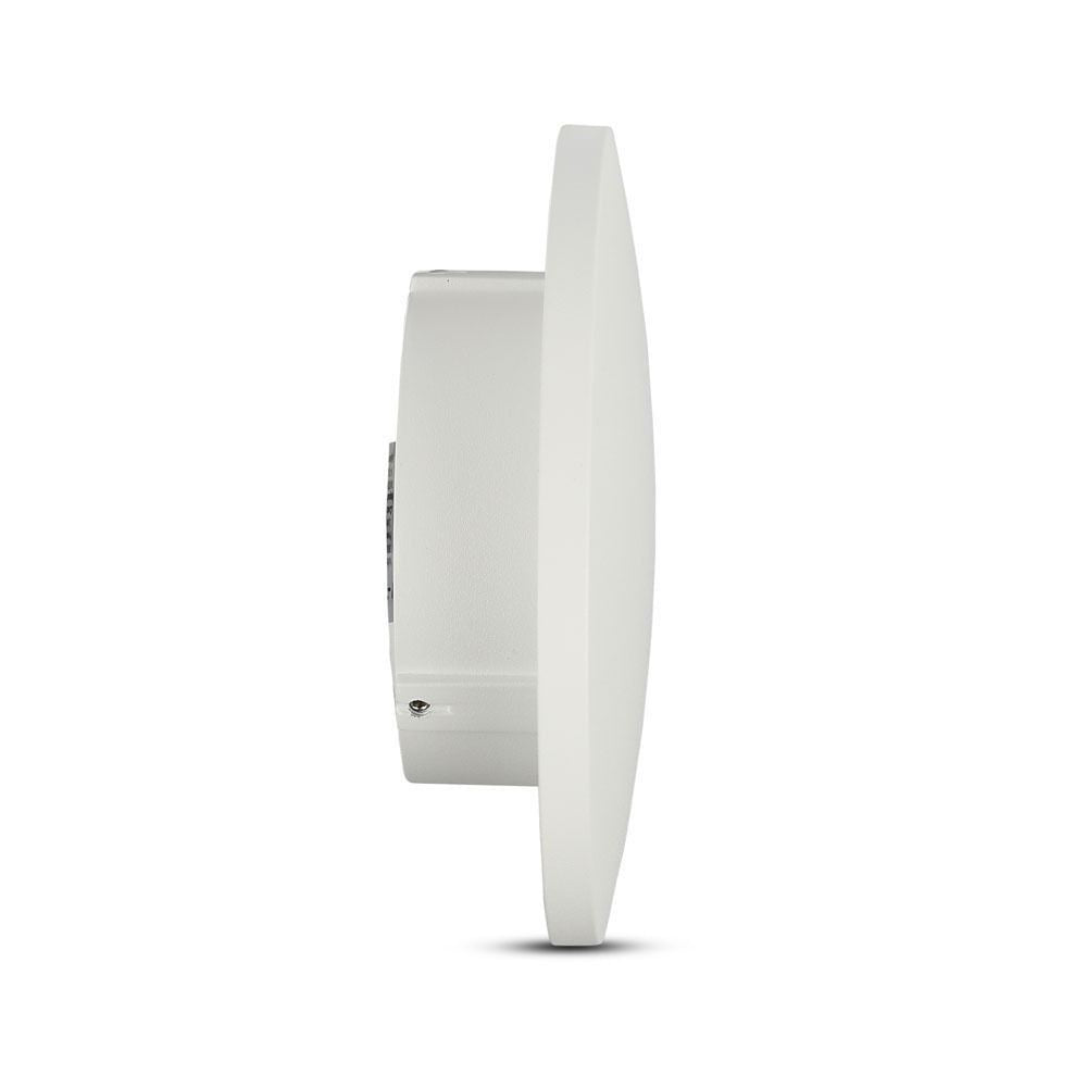 V-Tac 6W LED hvid væglampe - Rund, indirekte, IP65 udendørs, 230V, inkl. lyskilde (Erstatning for 50W)
