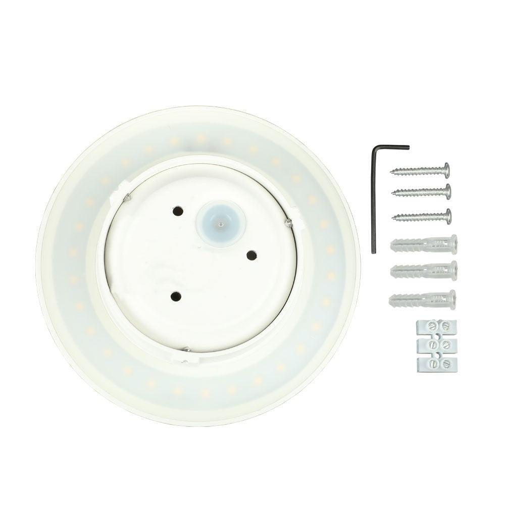 V-Tac 6W LED hvid væglampe - Rund, indirekte, IP65 udendørs, 230V, inkl. lyskilde (Erstatning for 50W)