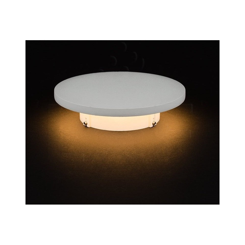 V-Tac 6W LED hvid væglampe - Rund, indirekte, IP65 udendørs, 230V, inkl. lyskilde (Erstatning for 50W)