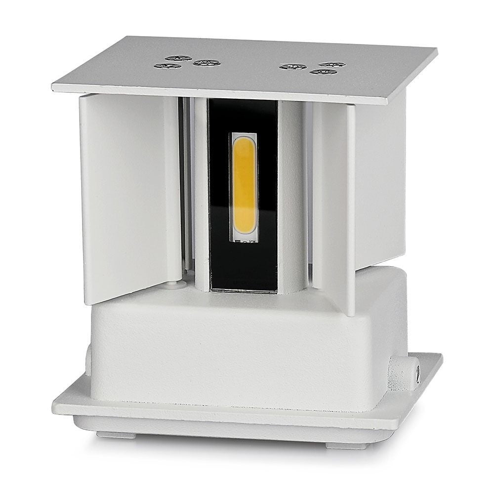 V-Tac 5W LED hvid væglampe - Firkantet, justerbar spredning, IP65 udendørs, 230V, inkl. lyskilde