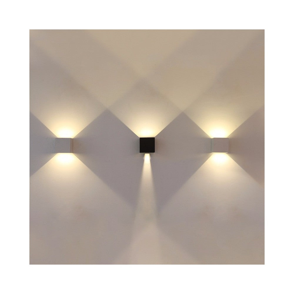 V-Tac 5W LED hvid væglampe - Firkantet, justerbar spredning, IP65 udendørs, 230V, inkl. lyskilde