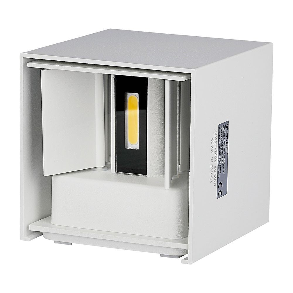 V-Tac 5W LED hvid væglampe - Firkantet, justerbar spredning, IP65 udendørs, 230V, inkl. lyskilde